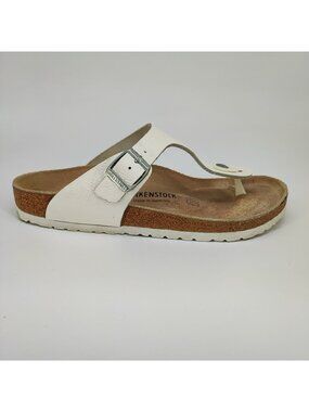 Birkenstock Gizeh Women's Size 10 US Sandals Birko-Flor White Thong Regular